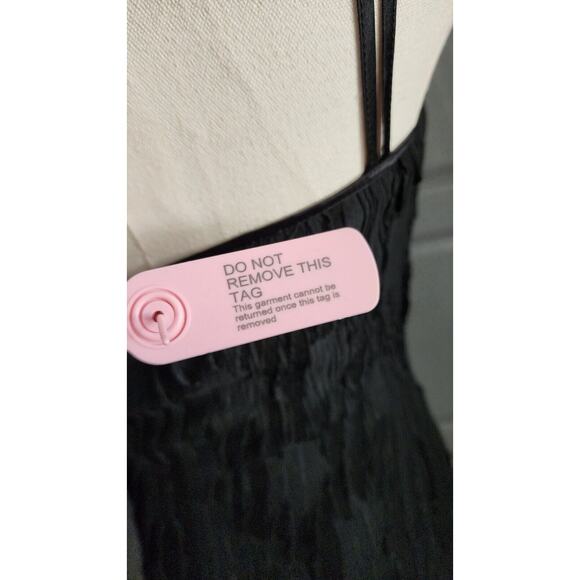 Nana Jacqueline Franca LBD Stretch Mini Dress Rhinestone On Strap Large NWT $368 - Picture 13 of 16